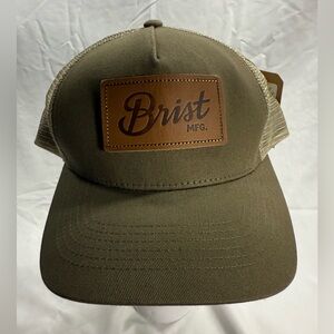 Brist MFG Cascade Mesh Back Trucker Hat in Military Green. Snap Back. NEW